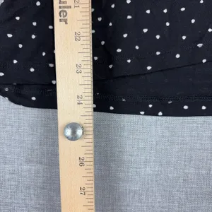 Garnet Hill Blouse Womens XS Black Off Shoulder 3/4 Sleeve Polka Dot Jersey Top thumbnail 6
