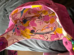 Custom Hand Made Pink Suede Shoulder Bag - Women's Tote thumbnail 3