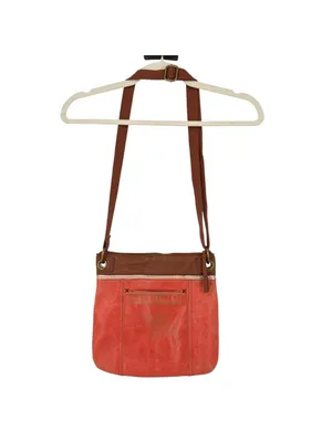 The Sak Kendra Coral Brown Leather Crossbody Bag Adjustable Strap Front Buckle thumbnail 6