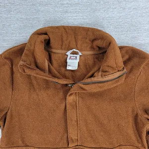 Avalanche Fleece Womens Small Rust Brown Quarter Zip Textured Pullover Top thumbnail 6