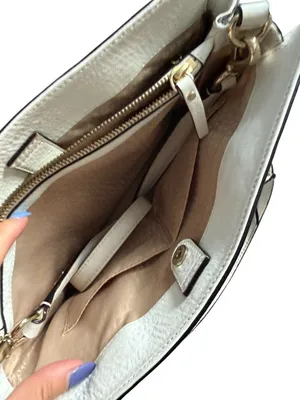 KATE SPADE White Leather Eyelet Satchel Handbag thumbnail 2