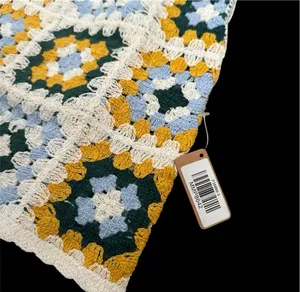 Retro Green & White Crochet Cover Up Mini Dress thumbnail 8