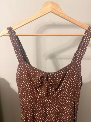 Old Navy Brown/White Polka dot dress thumbnail 2