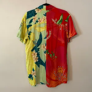 Farm Rio Colorful Floral Short Sleeve Button Down Shirt Tropical Women's size XS thumbnail 5