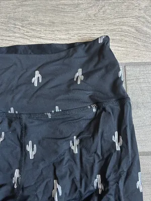 Beyond Yoga Black Leggings with silver Cactus Print thumbnail 3