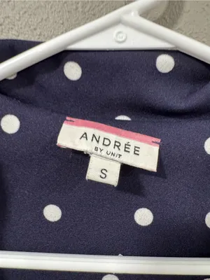 ANDREE BY UNIT Navy and White Polka Dot Girls' Casual Blazer Dress thumbnail 4
