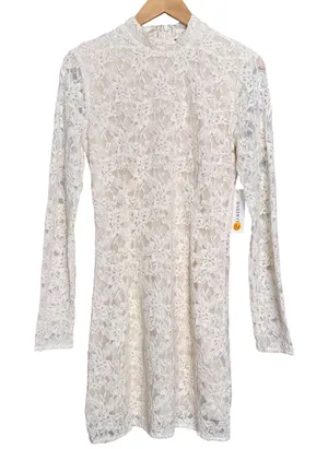 Bardot Vezza Lace Dress Ivory Mini‎ Women Med 6 Stretch Wedding Bridal Romantic thumbnail 1