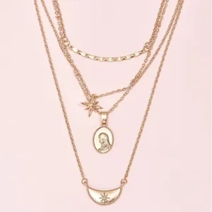 3/$30 💛 Multi Layered Pendant Necklace Gold thumbnail 3