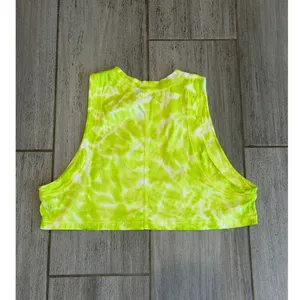 Lululemon All Yours Cropped Tank Top Lime Tie Dye Cotton Womens Size Medium thumbnail 6