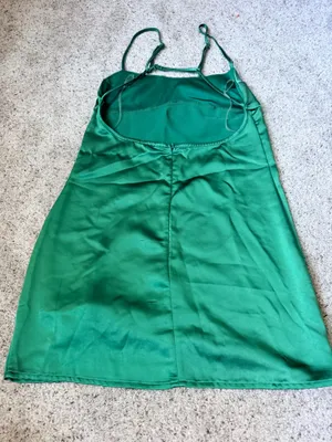 LA Hearts PacSun Emerald Satin Slip Dress thumbnail 3