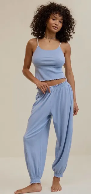 SET Aerie Pointelle Balloon Pajama Pant and Pointelle Pajama Tank thumbnail 1