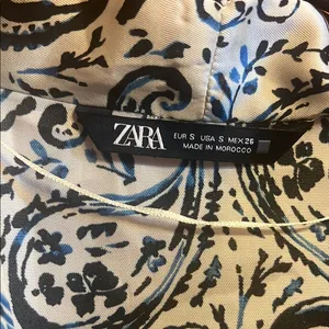 Zara Black and White Paisley Blouse size S thumbnail 3