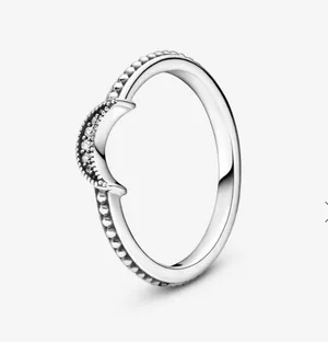 Pandora Crescent Moon Beaded Ring thumbnail 4