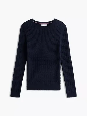 NWT Tommy Hilfiger Long-Sleeve Cable Knit Sweater Navy XL thumbnail 6
