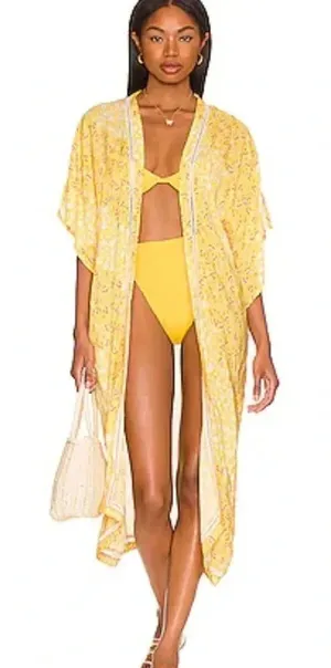 🌞✨PLUSH Ultra Soft Yellow Kimono Cover-Up NWT XS/S‎ REVOLVE✨🌞 thumbnail 1