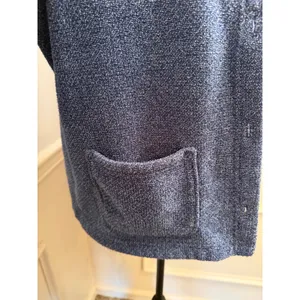 L.L. Bean Marled Blue Traveler Cardigan Button Front Sweater Jacket Pockets thumbnail 3