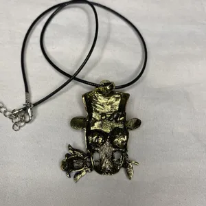 Skull Necklace Red Top Hat Rose Pendant Gothic Halloween Costume Jewelry‎ New thumbnail 3