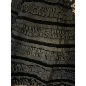 1950s Style Black Velvet Trim Tiered Cocktail Dress Red Tulle Unbranded Small thumbnail 10