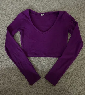 Garage Crop Top Long Sleeve Purple thumbnail 1