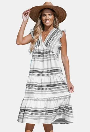 Ruffled Midi Dress Size M thumbnail 3