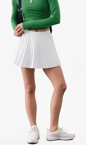Athleta Women's Match Point High Rise 13 1/2" Pleated Skort in Bright White thumbnail 1