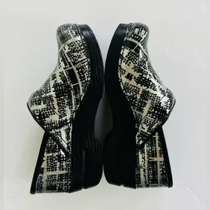 DANSKO Black and White Artistic Mules with Chunky Sole Size 36 (5.5) thumbnail 5