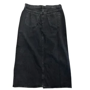 NEW Agolde Leif Front Slit Denim Maxi Skirt Spider Black Size 32 Casual $238 thumbnail 6