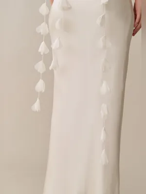 NWT Few Moda Ingrid Dress size Medium M Ivory Cream silky ruffle maxi aje o.p.t thumbnail 7