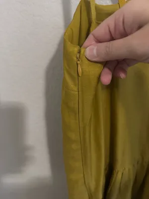 Banana Republic Viscose Drop Waist Linen Maxi Dress S Green Amber thumbnail 5