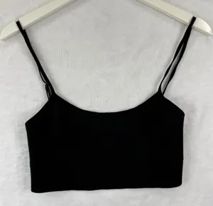 Intimately Free People Black Cropped Cami Tank Top‎ OB1282552 Womens Size S thumbnail 1