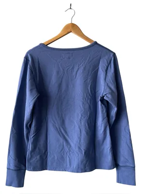 American Giant Blue Long Sleeve V-Notch Top Small thumbnail 4