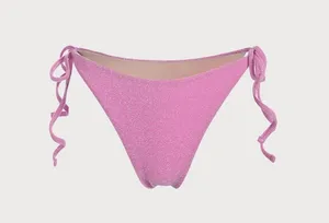 Berlook Pink Lurex Halter Triangle Bikini Top and Tie Side Bikini Bot 1130 thumbnail 9