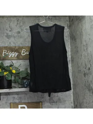 NWT Nina Parker Trendy Lightweight Sheer Sweater-Knit Tank Black Beauty 1X thumbnail 4