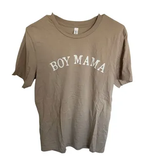 Boy Mama Tan Graphic T-Shirt (Size Medium) thumbnail 1