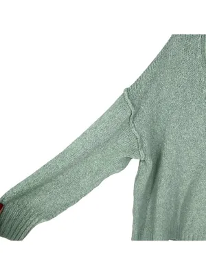 Free People Brookside Tunic Sweater Spearmint V-Neck Relaxed Fit Size Small thumbnail 10