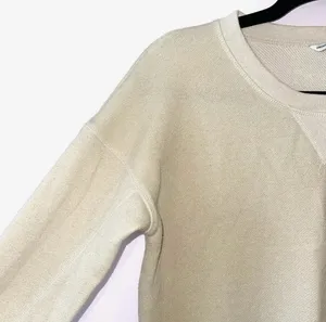 American Eagle Terry Cloth Sweatshirt Cream Gold Metallic Pullover thumbnail 3