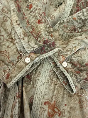 Denim & Supply Ralph Lauren Corduroy Peasant Dress Lace Trim Floral Botanical thumbnail 8