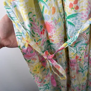 Roller Rabbit x Target Vacation Maxi Dress Tropical Fruit Floral 100% Cotton Med thumbnail 6