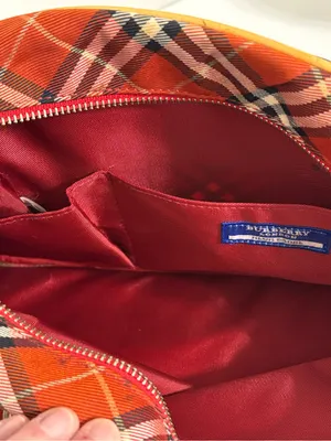 Vintage Burberry Blue label nova red plaid Boston Bowling Bag canvas leather thumbnail 16