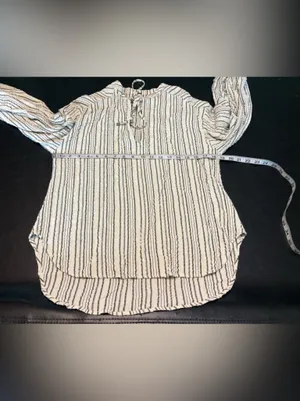 Free People Bishop Sleeves Striped Tunic Blouse Women's Size XS thumbnail 9