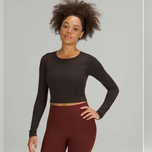Lululemon Ebb to Street Long Sleeve Shirt French Press Brown- Size 12 thumbnail 2
