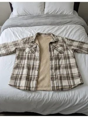 Wrangler Authentics Plaid Sherpa Lined Flannel Shirt Jacket Men's 3XL thumbnail 7