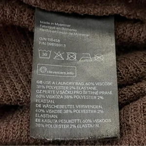 H&M Pull-On Wide Leg Knit Pants Elastic Waist Brown S thumbnail 4