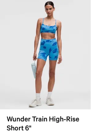 Lululemon wundertrain set hazy floral blue multi  thumbnail 3