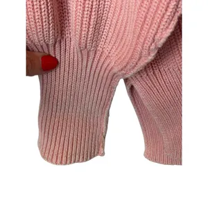Aerie Beyond Quarter Zip Sweater‎ Women XS Pink Cotton Shaker Knit Pullover thumbnail 5