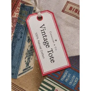 Cavallini & Co Library Books On Shelf Vintage Style Canvas Tote Bag 16" NWT thumbnail 3