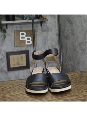 Giani Bernini Womens Constancia Ankle Strap Wedge Sandals Black Smooth 6M thumbnail 3