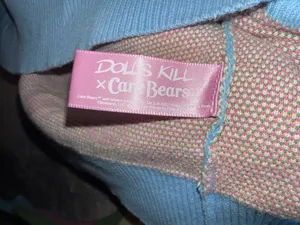 Dolls Kill x Care Bears Cheer Bear Rainbow Heart Knit Sweater Size XS/S thumbnail 4