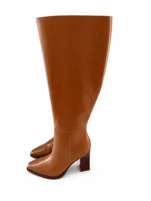 Nine west zazz knee high boots dark natural tan size 6 Wide calf thumbnail 3