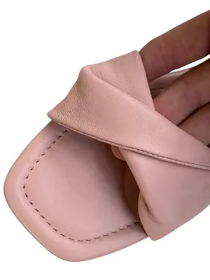 NWOT Revolve LPA Leather Twisted Strap Sandals Pink Size 8 thumbnail 2